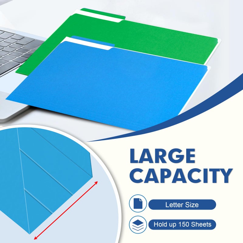 PANDRI File Folder  PANDRI 220 Pack Colored File Folder  1/3 Cut Tabs  Letter Size  Assorted 6 Colors Filing Folder for Office School Business - Image 5